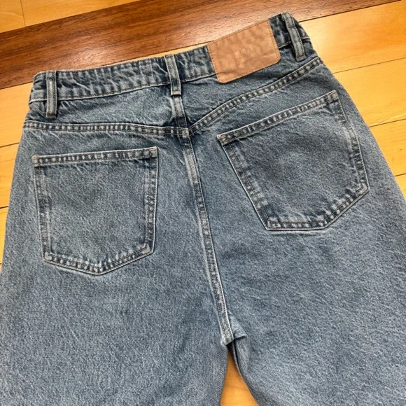 Zara high rise straight leg stonewashed denim jeans - Picture 6 of 10